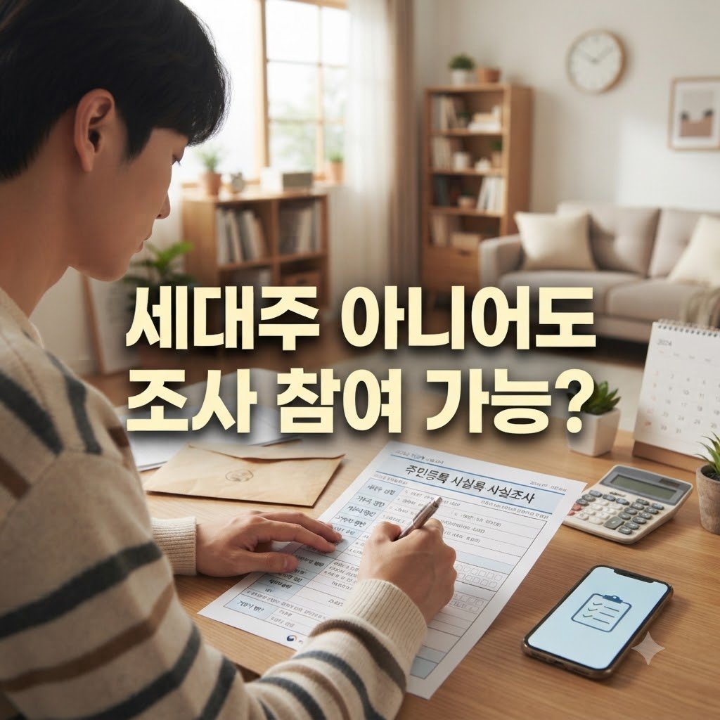 주민등록 사실조사 세대주만 해도 되나요 대상과 조건 확인하기