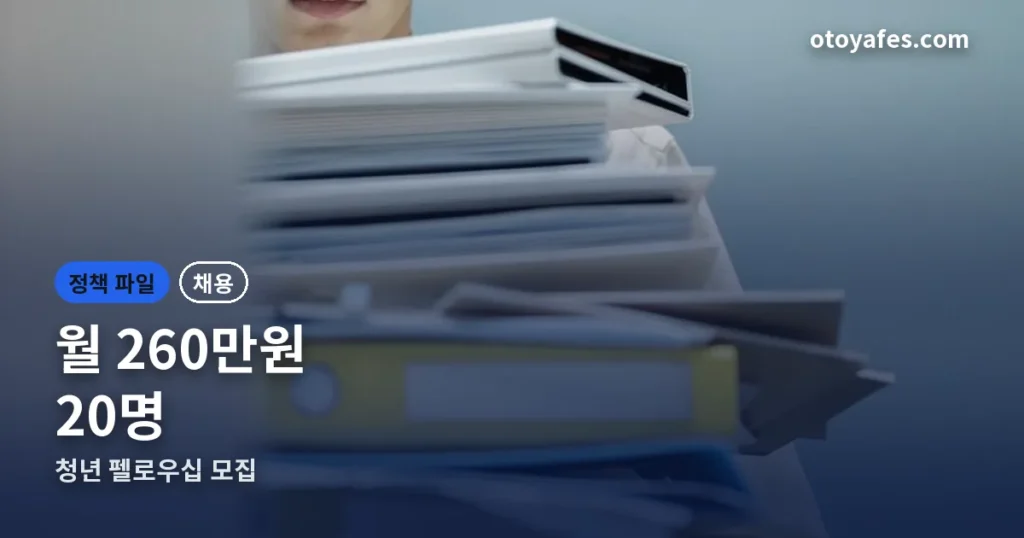 청와대 청년 펠로우십 — 월 260만원, 20명을 뽑습니다