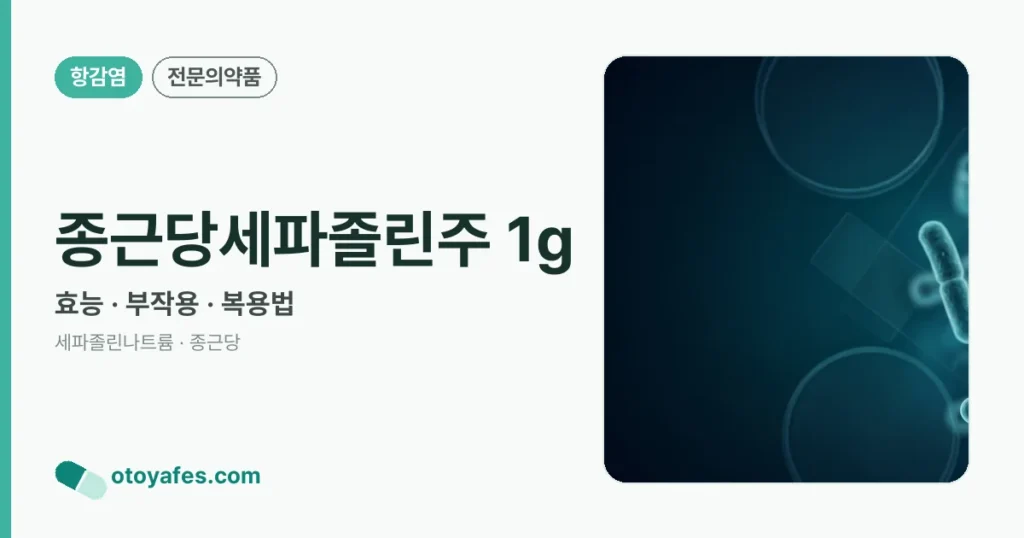 종근당세파졸린주 1g 정리 썸네일