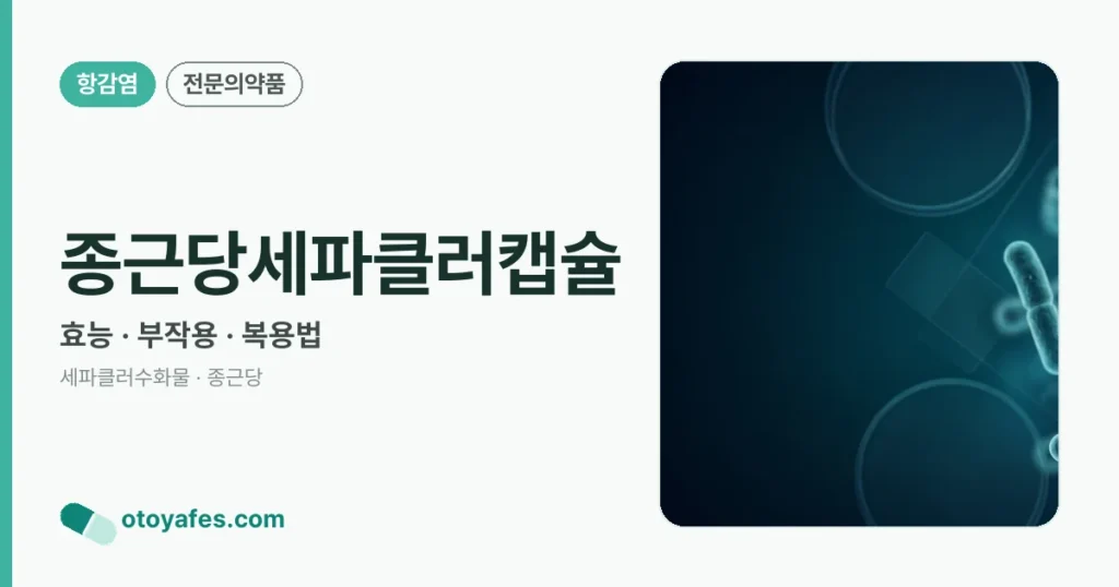 종근당세파클러캡슐 정리 썸네일