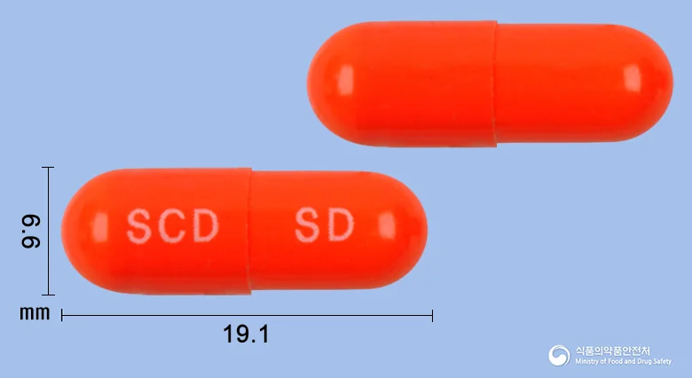 소담캡슐200mg 실물 사진