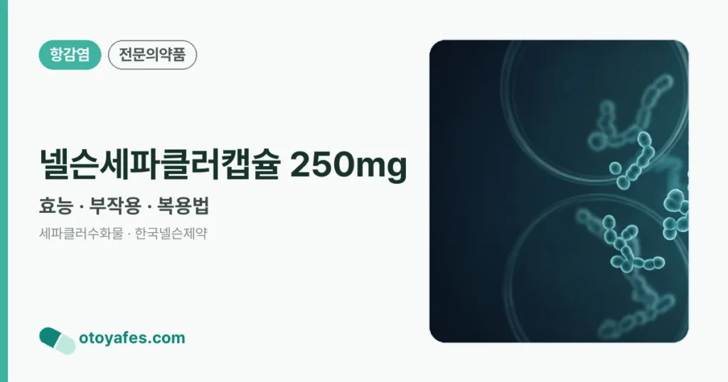 넬슨세파클러캡슐250mg 효능과 부작용, 복용법