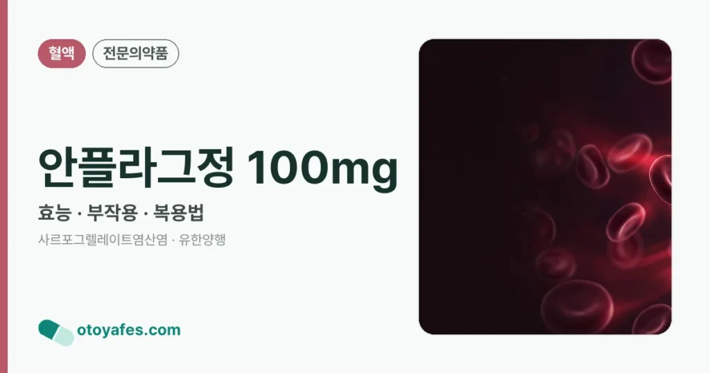 안플라그정 100mg 정리 썸네일
