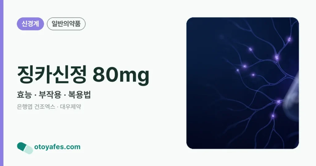 징카신정 80mg 정리 썸네일