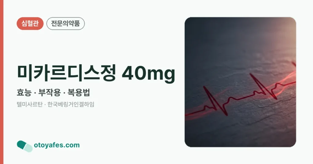 미카르디스정 40mg 정리 썸네일