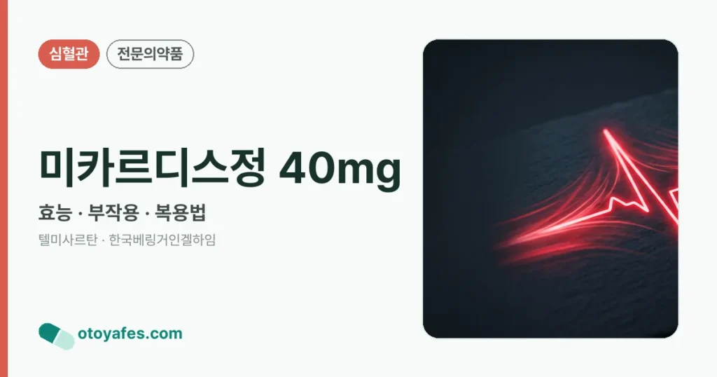 미카르디스정 40mg 정리 썸네일