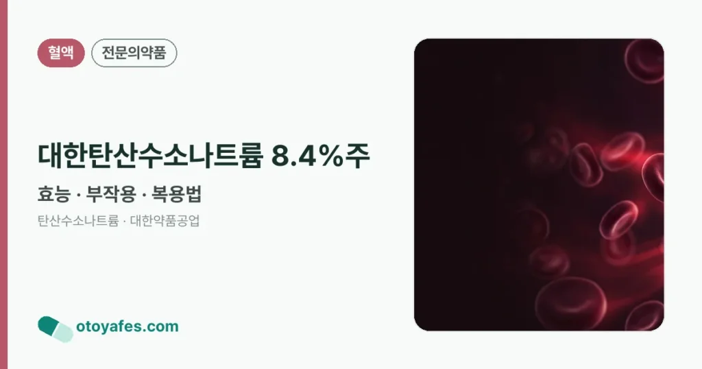 대한탄산수소나트륨 8.4%주 정리 썸네일