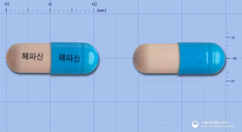 경진헤파신캡슐 실물 사진