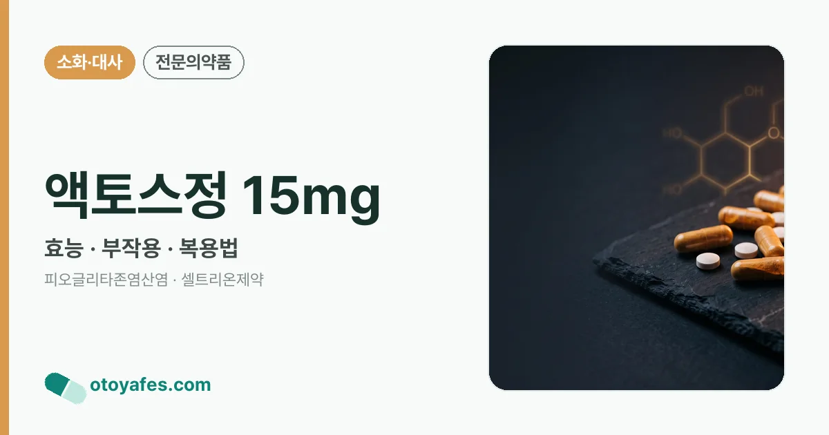 액토스정 15mg 정리 썸네일