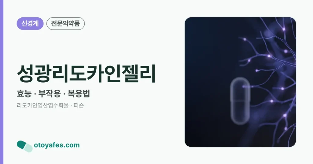성광리도카인젤리 정리 썸네일