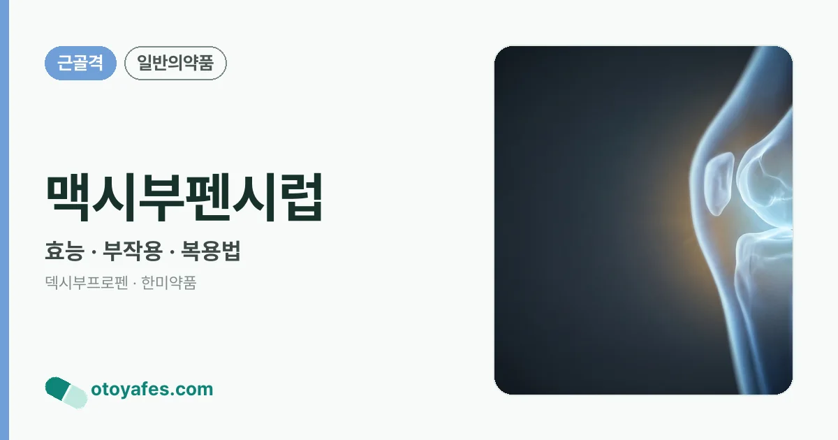 맥시부펜시럽 정리 썸네일