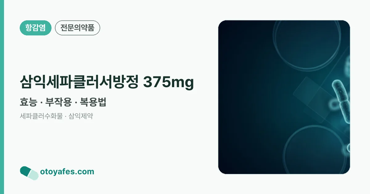 삼익세파클러서방정 375mg 정리 썸네일
