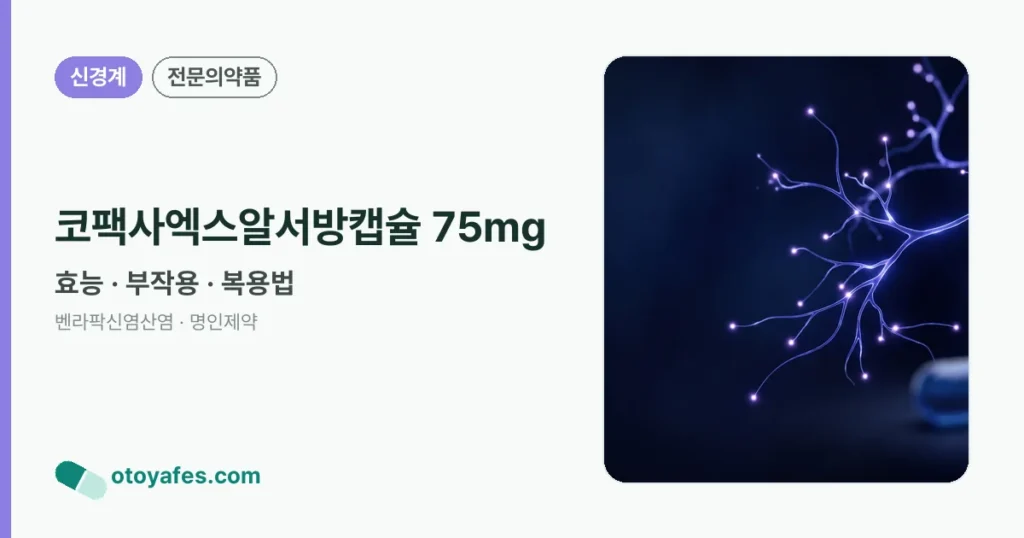 코팩사엑스알서방캡슐 75mg 정리 썸네일