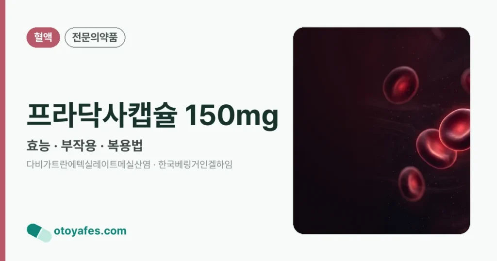 프라닥사캡슐150mg 효과 5가지 공개!