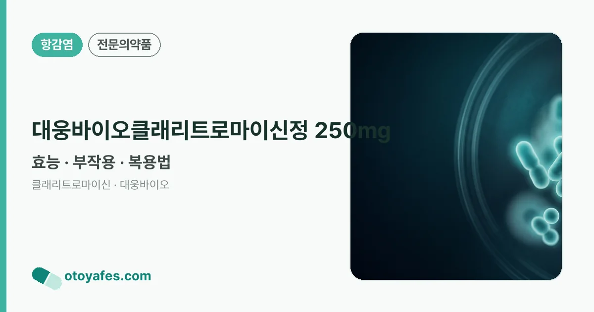 대웅바이오클래리트로마이신정 250mg 정리 썸네일