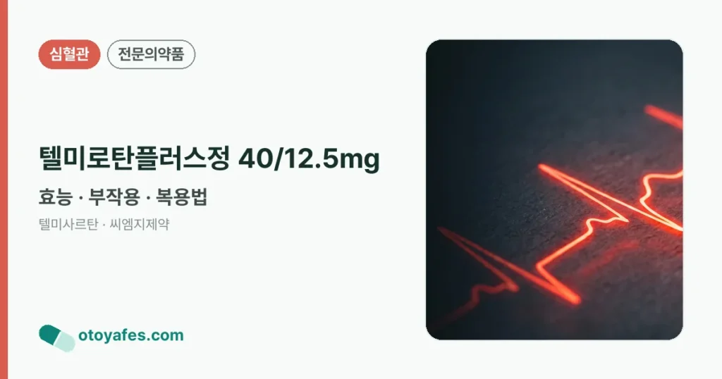 텔미로탄플러스정 40/12.5mg 정리 썸네일