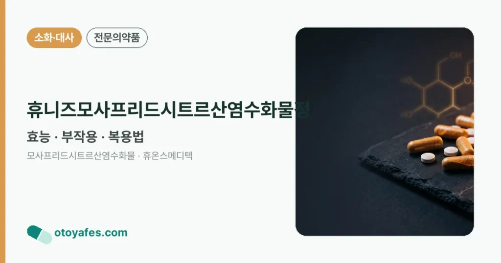 휴니즈모사프리드시트르산염수화물정 정리 썸네일