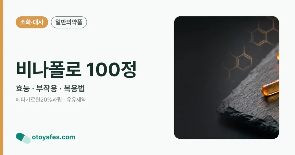 비나폴로100정: 7가지 효능과 안전한 복용법
