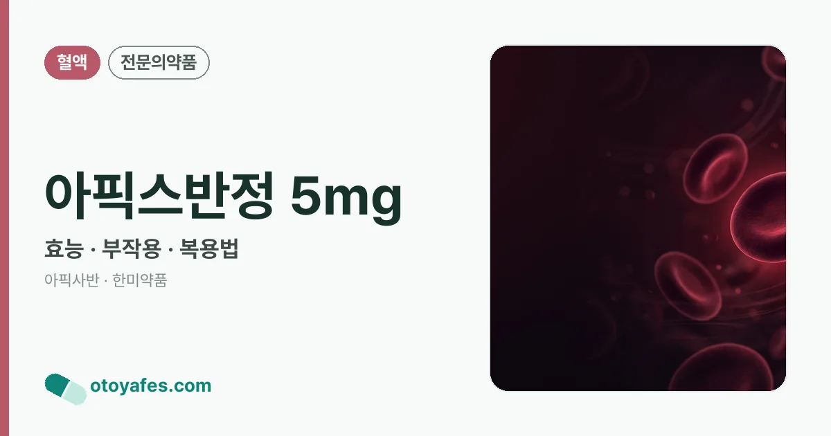 아픽스반정 5mg 정리 썸네일