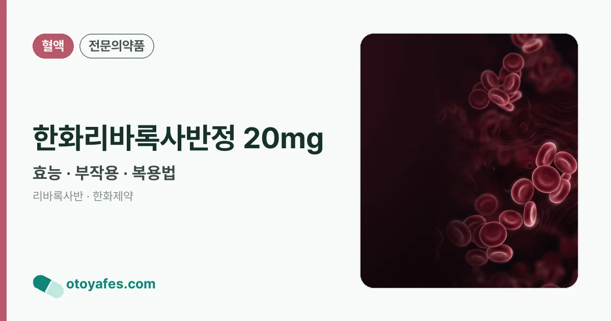 한화리바록사반정 20mg 정리 썸네일