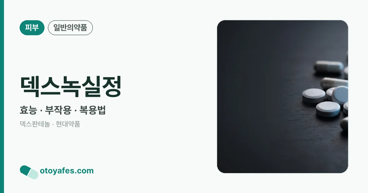 덱스녹실정 정리 썸네일