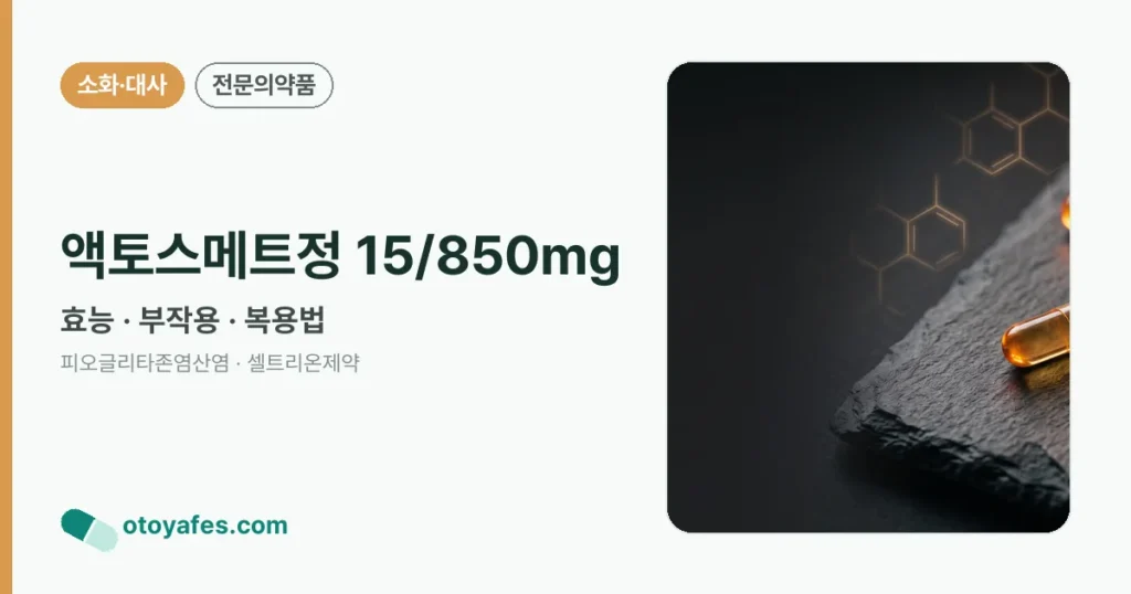 액토스메트정 15/850mg 정리 썸네일