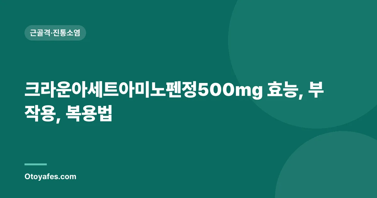 크라운아세트아미노펜정500mg 효능, 부작용, 복용법