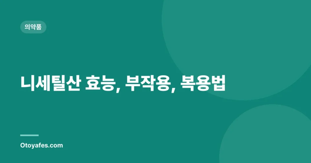 니세틸산 효능, 부작용, 복용법