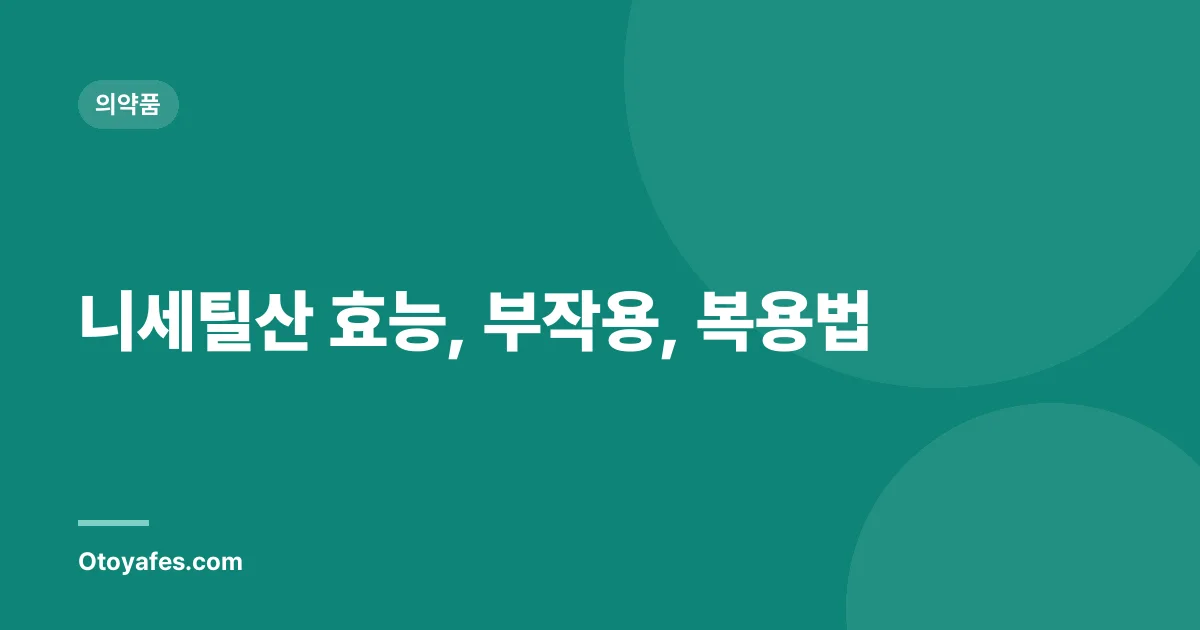 니세틸산 효능, 부작용, 복용법