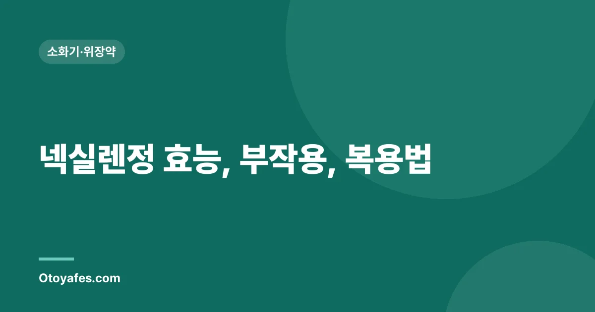 넥실렌정 효능, 부작용, 복용법
