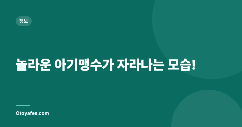 놀라운 아기맹수가 자라나는 모습!