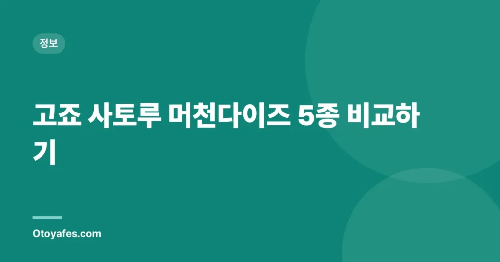 고죠 사토루 머천다이즈 5종 비교하기