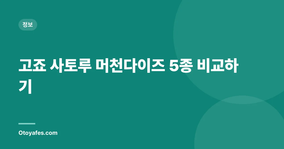 고죠 사토루 머천다이즈 5종 비교하기